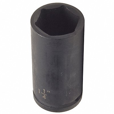 WESTWARD 4LXH5 Impact Socket Steel Black Oxide 1 1/4 in