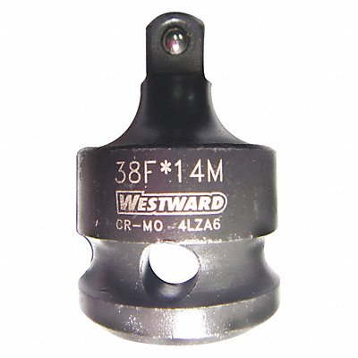 WESTWARD 4LZA6 Impact Socket Adaptor Steel Black Oxide 3/8 in
