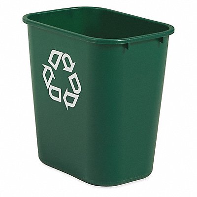 RUBBERMAID COMMERCIAL PRODUCTS FG295606GRN Desk Recycling Container Green 7 gal.
