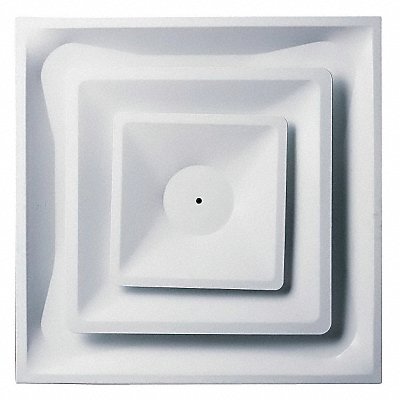 GRAINGER 4MJU3 Diffuser 2-Cone Duct Size 8 White