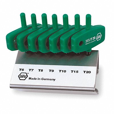 WIHA 36590 Torx Key Set T Shape 1 1/2 to 1 3/4 in
