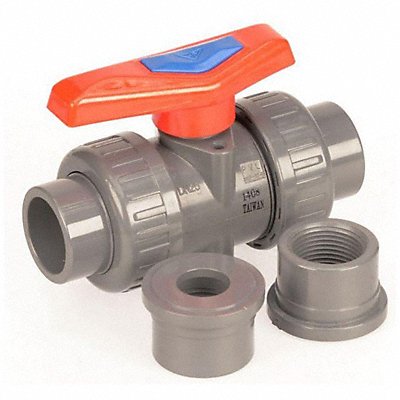 GRAINGER 4PGE4 Manual 2-Way Ball Valve Socket CPVC
