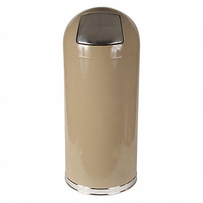 GRAINGER 4PGF9 D2106 Garbage Can Round 15 gal Beige