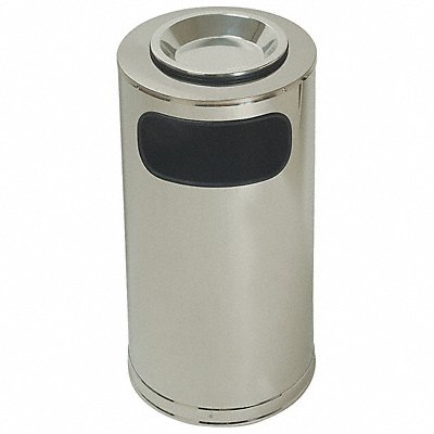 GRAINGER 4PGG8 Ash/Garbage Can 12 gal Silver