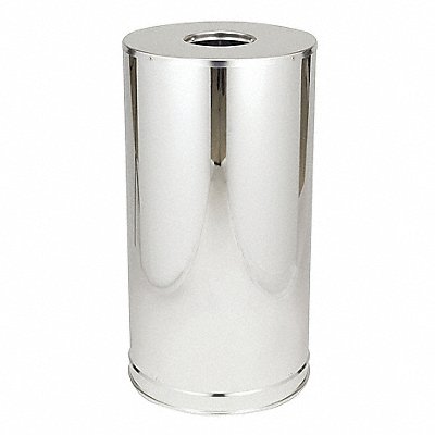 GRAINGER 4PGG9 Garbage Can Round 15 gal Silver