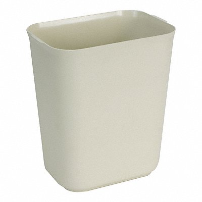 GRAINGER 4PGL9 Wastebasket Rectangular 10 gal Beige