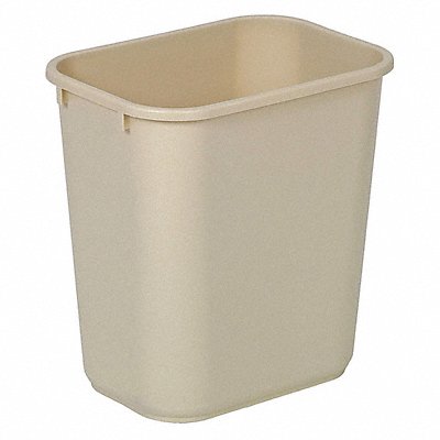 GRAINGER 4PGN3 D2128 Wastebasket Rectangular 3-1/2 gal Beige