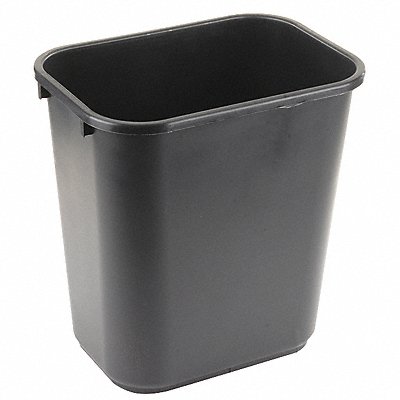 GRAINGER 4PGN5 D2129 Wastebasket Rectangular 7 gal Black