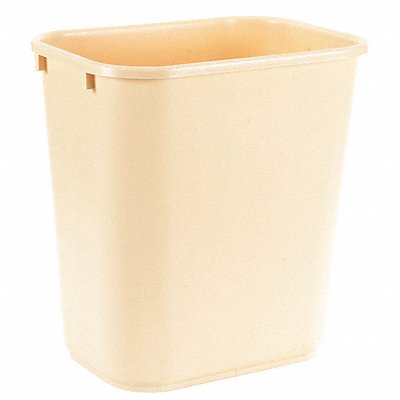 GRAINGER 4PGN6 D2129 Wastebasket Rectangular 7 gal Beige