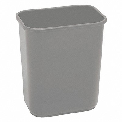 GRAINGER 4PGN7 D2129 Wastebasket Rectangular 7 gal Grey