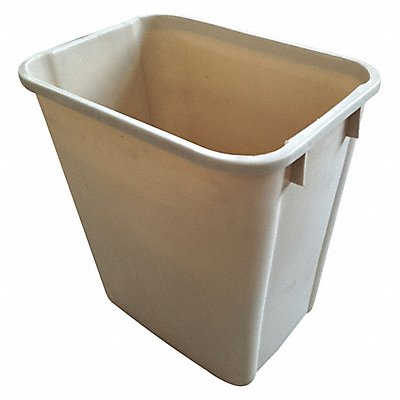 GRAINGER 4PGN9 D2131 Garbage Can Rectangulr 10-1/4 gal Beige