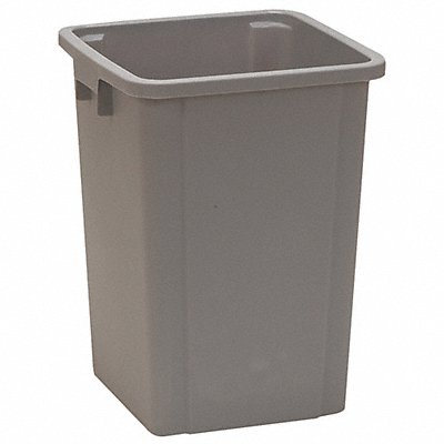 GRAINGER 4PGR8 D2629 Garbage Can Square 16 gal Grey