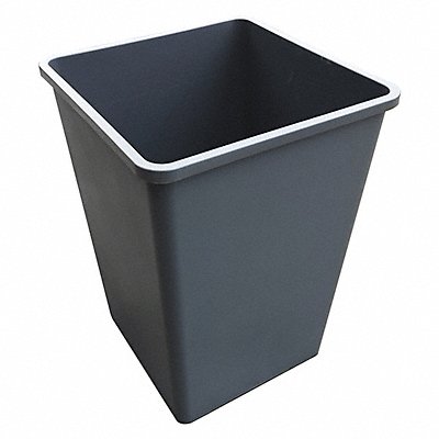 GRAINGER 4PGT7 Garbage Can Square 50 gal Grey