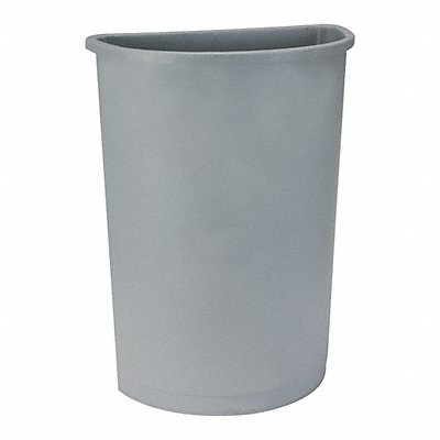 GRAINGER 4PGT8 Garbage Can Half Round 21 gal Grey