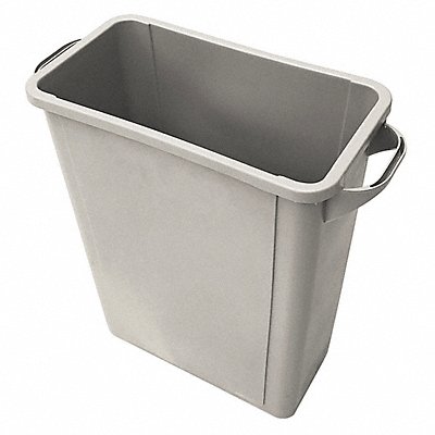 GRAINGER 4PGU5 D2104 Garbage Can Rectangle 15-29/32 gal Beige