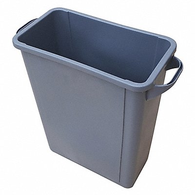 GRAINGER 4PGU6 D2104 Garbage Can Rectangular 15-29/32 gal Grey