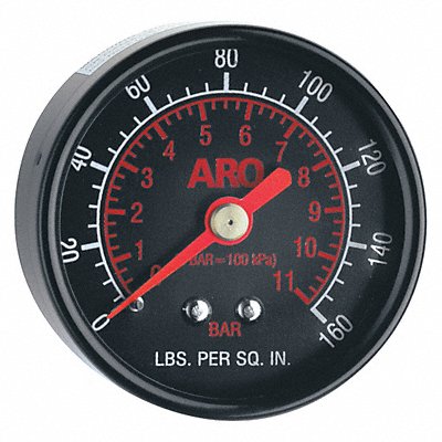 ARO 104500 Pressure Gauge 0 to 160 psi 2In 1/8In