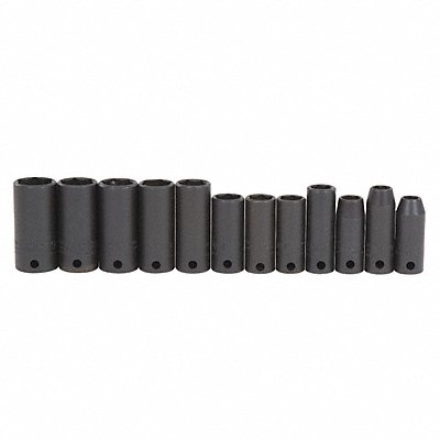 PROTO J72217 Impact Socket Set Steel Black Oxide 8 to 19 mm