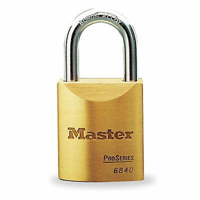 MASTER LOCK 6840KA10G201 Keyed Padlock 29/32 in Rectangle Gold