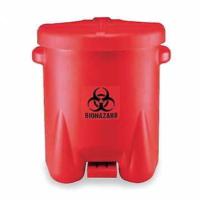 EAGLE 947BIO Biohazard Step On Waste Container Red