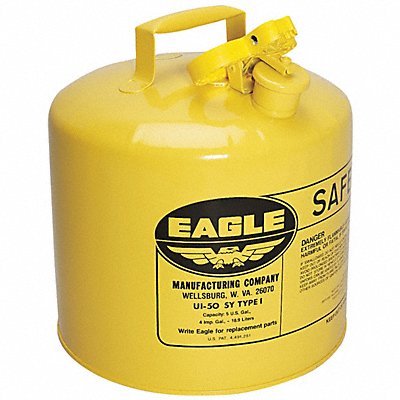 EAGLE UI50SY Type I Safety Can 5 gal Yellow 13.5In H