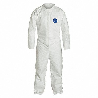 DUPONT TY120SWHXL002500 D2231 Collared Coveralls XL White Tyvek 400 PK25