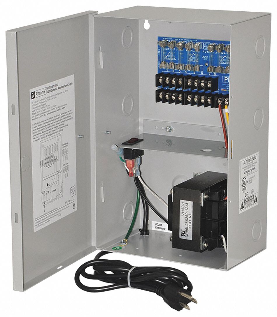 ALTRONIX ALTV248175UL3 Power Supply 8 Fuse 24Vac @ 7A Line Cord