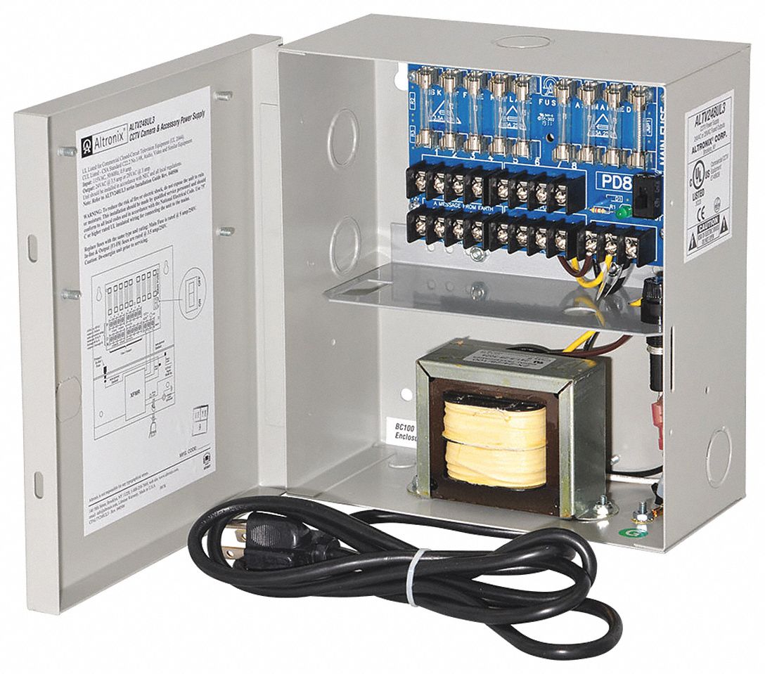 ALTRONIX ALTV248UL3 Power Supply 8 Fuse Line Cord