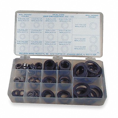 PRECISION BRAND 25998 Arbor Shim Assortment 150 pcs Steel