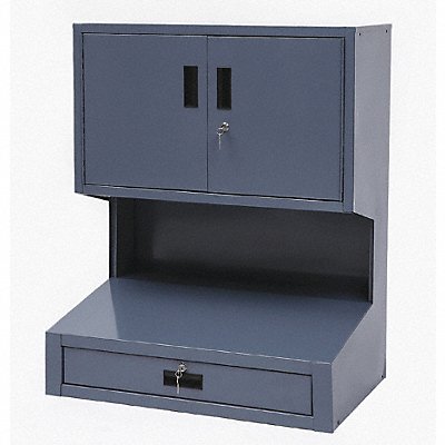 GRAINGER 4TX94 Bench Hutch 39.5 x31.5 x21 Grey NonMbl