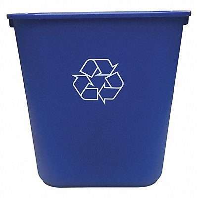 TOUGH GUY 4UAU4 Desk Recycling Container Blue 3-1/2 gal.