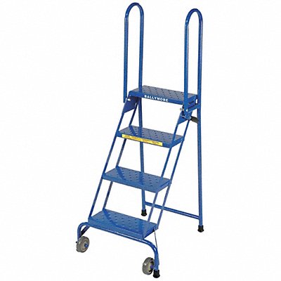 BALLYMORE LS4247 Folding Rolling Ladder Steel 40 In.H