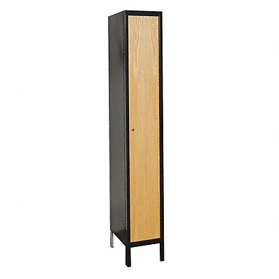 HALLOWELL UW12881MEW Locker 1x1Locker Blk/Wood 78 x12 x18 Unassembled