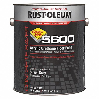 RUST-OLEUM 251291 H7195 Floor Paint Silver Grey 1 gal Can