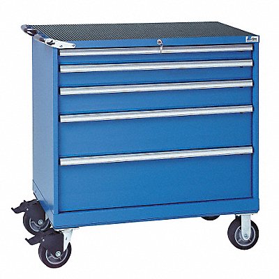 LISTA XSHS07500505FAMBB Modular Drawer Cabinet 43-1/4 H 5 Drwr Bright Blue