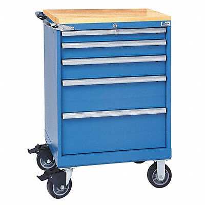 LISTA XSST07500602NMBBBT Modular Drawer Cabinet 43-1/4 H 5 Drwr Bright Blue