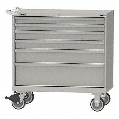 LISTA HS07500602FMLGBT Modular Drawer Cabinet 41-1/2 H 7 Drwr Light Grey