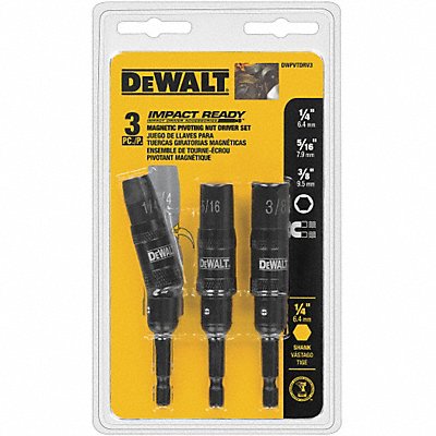 DEWALT DWPVTDRV3 Nutsetter Set 1/4 Hex 2-9/16 L Steel