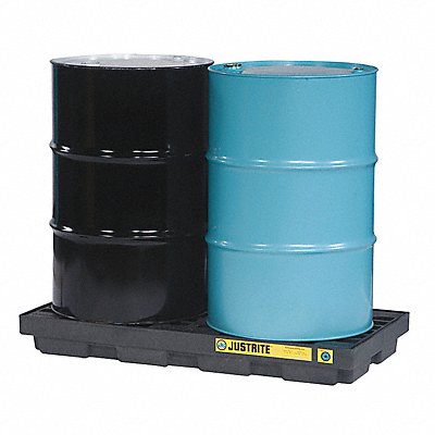JUSTRITE 28655 Drum Spill Containment Pallet 2 Drum 2.5k lb
