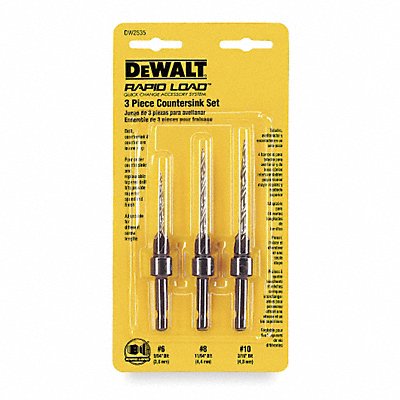 DEWALT DW2535 Countersink Hex Drill Bit Set 3 Pc #6-10