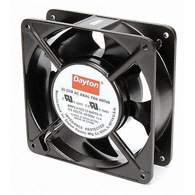 DAYTON 4WT49 Axial Fan Square 4-11/16 H 55/72 CFM