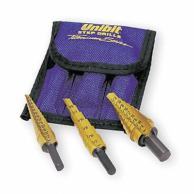 IRWIN 15502 Step Drill Bit Set HSS 1/8-3/4 in 3 pc.