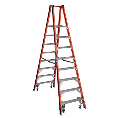 WERNER PT74084C Twin Platform Stepladder 8 ft FGL 300 lb