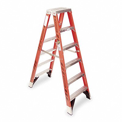 WERNER T7406 Twin Stepladder Fiberglass IAA 6ft T7400