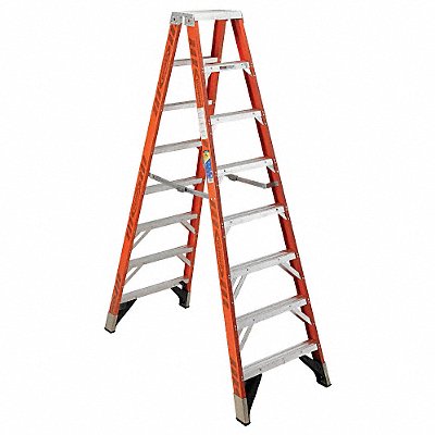 WERNER T7408 Twin Stepladder Fiberglass IAA 8ft T7400