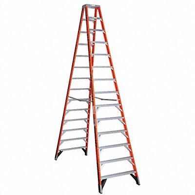 WERNER T7414 Twin Stepladder Fiberglass IA 14ft T7400