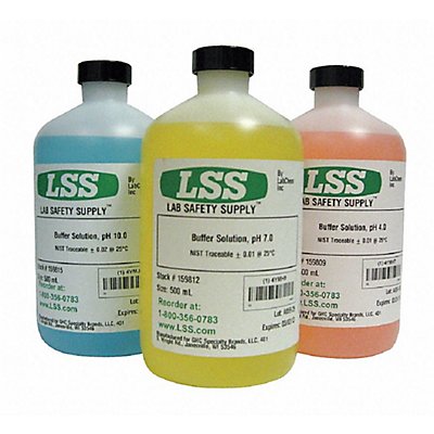 LAB SAFETY SUPPLY GR122800M01 Red Buffer Solution pH 4.00 500mL Plastc