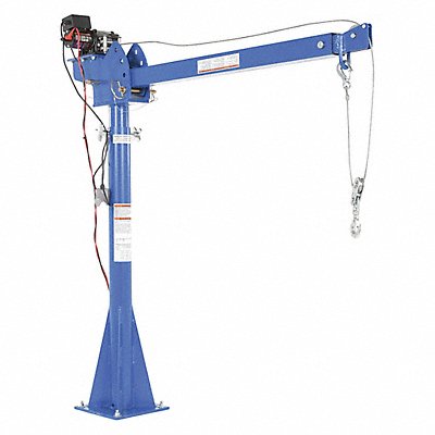 VESTIL WTJ204DC Davit Crane 2000 lb 12VDC Reach 52-87In