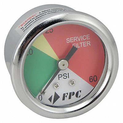 BALDWIN FILTERS PG1326 Pressure Gauge Width (In.) 1-1/2