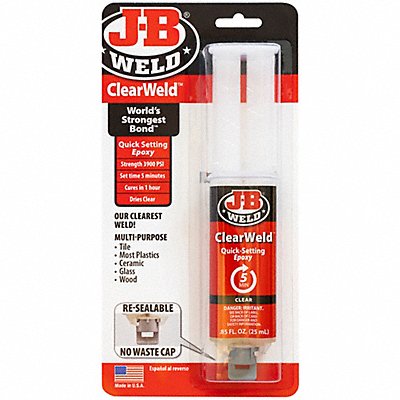 J-B WELD 50112 Epoxy Adhesive Syringe 1 1 Mix Ratio